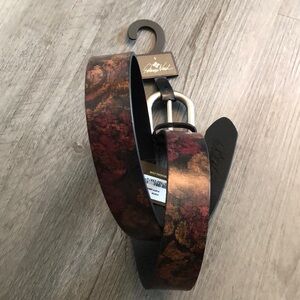Patricia Nash Vietri Vintage Floral Brocade Leather Belt Size S NWT